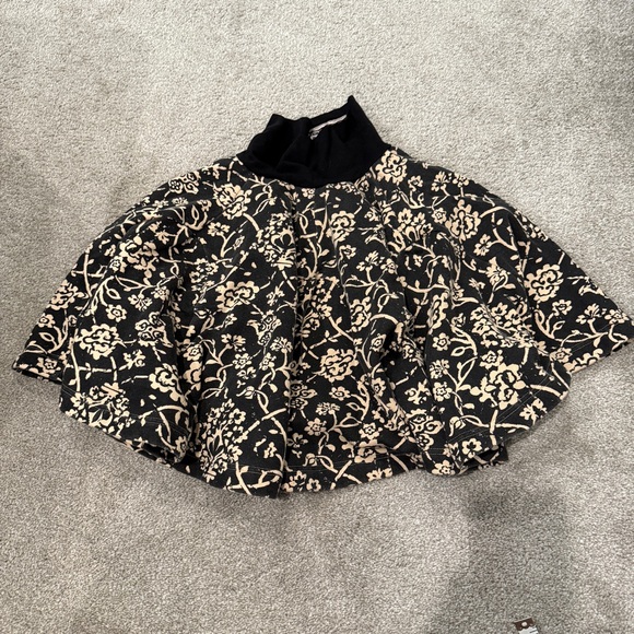 Effie's Heart Circle Skater Flounce Main Skirt Flowers Black Cream XS - Picture 1 of 7